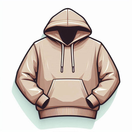 Hooded coat isolated on a white background. Vector illustration.のイラスト素材