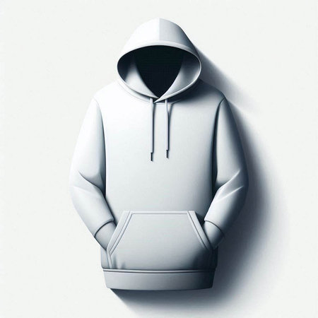 Blank white hooded sweatshirt mockup, 3d renderingのイラスト素材