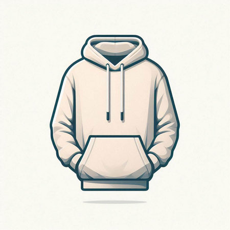 Illustration of a hoodie with a hood on a white backgroundのイラスト素材