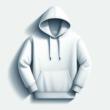 White hoodie on a white background. Vector illustration. Eps 10のイラスト素材