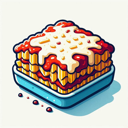 Illustration of a cake in a baking dish on a white backgroundのイラスト素材