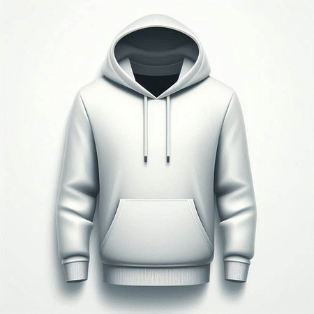 Blank white hoodie template for your design. Vector illustration.のイラスト素材