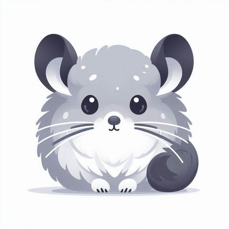 Illustration of a cute mouse on a white background, vector illustrationのイラスト素材