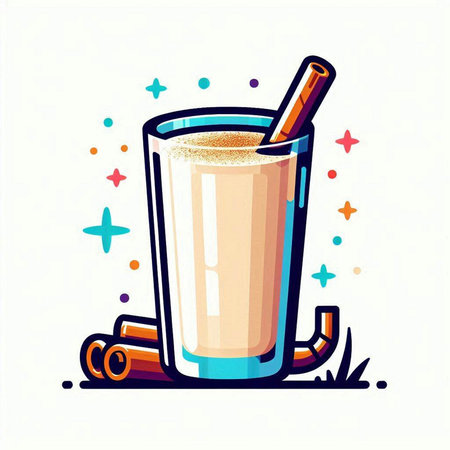 Coffee in a glass with cinnamon stick. Vector illustration.のイラスト素材