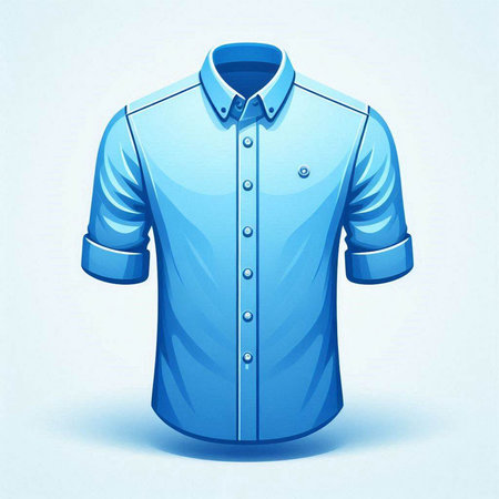 Blue polo shirt on a light blue background. Vector illustration.のイラスト素材