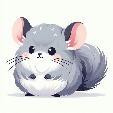 Cute little chinchilla. Vector illustration of a cute little chinchilla.のイラスト素材