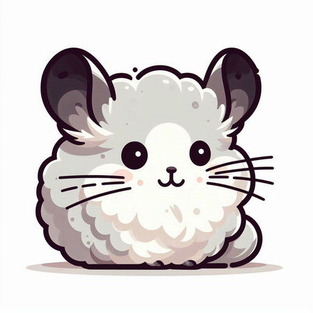 Cute little hamster isolated on white background. Vector illustration.のイラスト素材