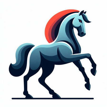 Illustration of a horse on a white background. Vector illustration.のイラスト素材