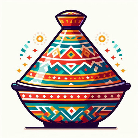 Colorful indian vase with ethnic ornament. Vector illustration.のイラスト素材