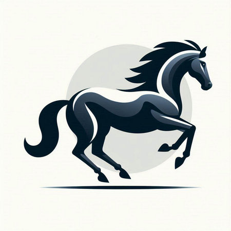 Horse silhouette. Vector illustration of a black horse on a white background.のイラスト素材