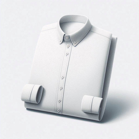 Men's shirt on a white background. 3d rendering, 3d illustration.のイラスト素材