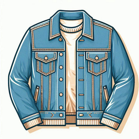 Denim jacket. Vector illustration isolated on white background. EPS 10のイラスト素材