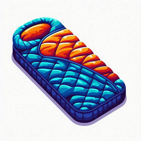 Illustration of a blue and orange fish scale on a white backgroundのイラスト素材