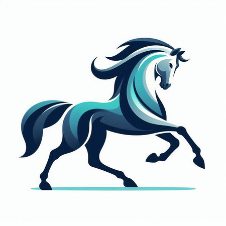 Horse running vector illustration isolated on white background. Side view.のイラスト素材