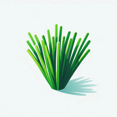 Illustration of green grass on a white background. Vector illustration.のイラスト素材