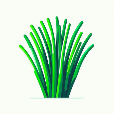 Vector illustration of green grass isolated on white background. Flat design.のイラスト素材