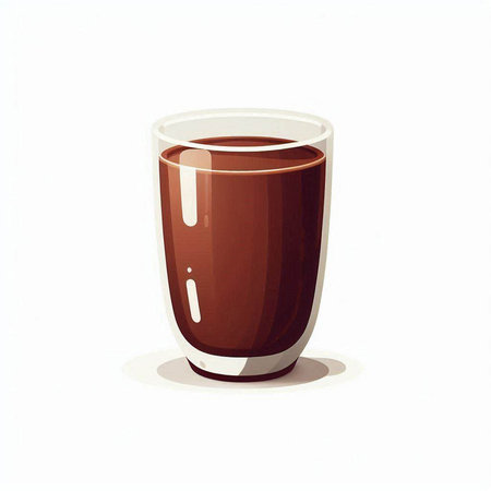 Illustration of a glass of chocolate isolated on a white background.のイラスト素材