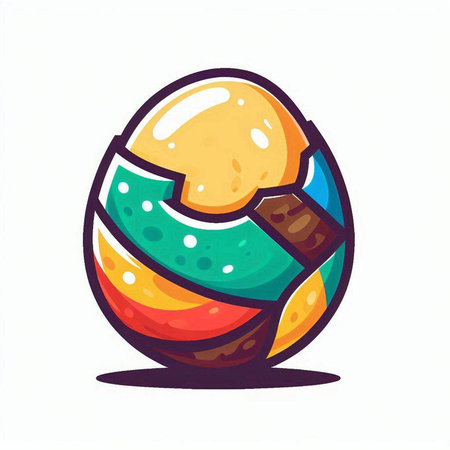 Easter egg painted in the colors of the rainbow. Vector illustrationのイラスト素材