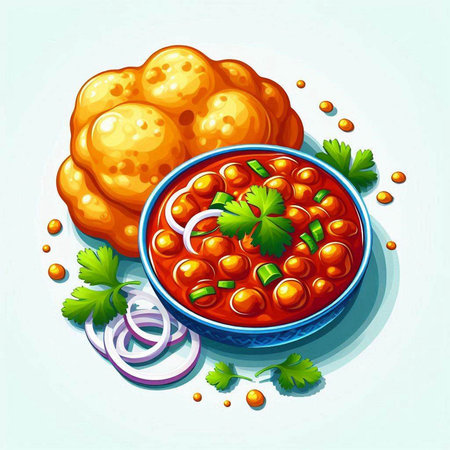 Illustration of a bowl of tomato sauce with onion and parsleyのイラスト素材