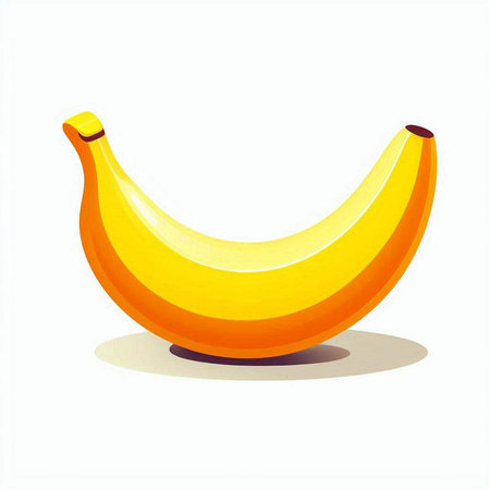 Illustration of a banana on a white background. Vector illustration.のイラスト素材