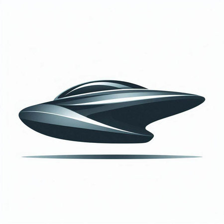 illustration of a speedboat on a white background with reflection.のイラスト素材