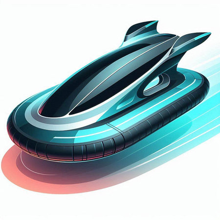 Futuristic speed boat on a white background. Vector illustration.のイラスト素材