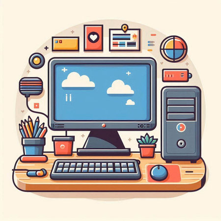 Flat design modern vector illustration concept of cloud computing, data storage, social media, web hosting.のイラスト素材