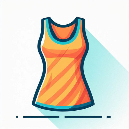 Women's sleeveless t-shirt with long shadow. Vector illustration.のイラスト素材