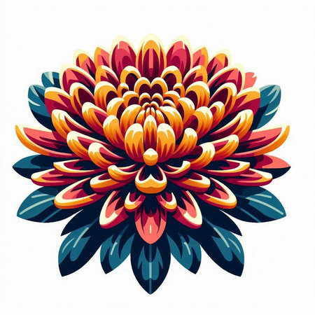 Dahlia flower isolated on white background. Hand drawn vector illustration.のイラスト素材