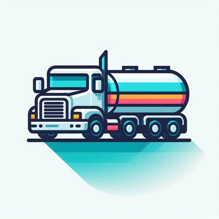 Tanker truck. Flat style. Vector illustration for your design.のイラスト素材
