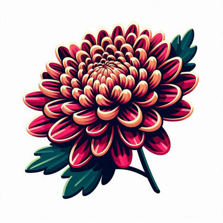 Dahlia flower isolated on white background. Hand drawn vector illustration.のイラスト素材