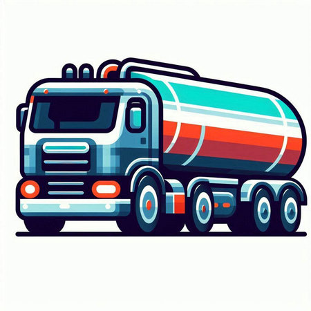 Truck for transportation of oil. Vector illustration on white background.のイラスト素材