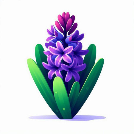 Beautiful purple hyacinth isolated on white background. Vector illustration.のイラスト素材