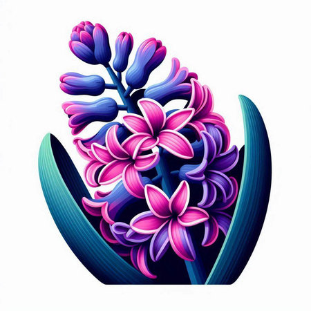 Illustration of hyacinth flower on a white background - vectorのイラスト素材