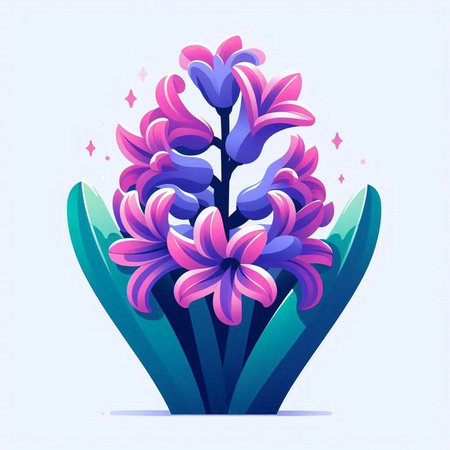 Vector illustration of hyacinth in flat style. Spring flowers.のイラスト素材