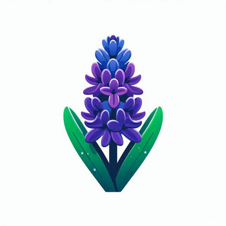Blue hyacinth flower isolated on white background. Vector illustration.のイラスト素材