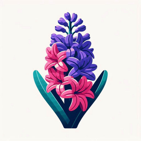 Colorful hyacinth vector illustration. Isolated on white background.のイラスト素材
