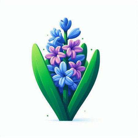 Blue hyacinth flowers isolated on white background. Vector illustration.のイラスト素材