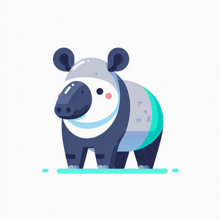 Cartoon cute panda isolated on white background. Vector illustration.のイラスト素材