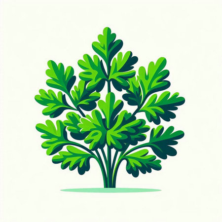 Parsley tree isolated on white background. Vector Illustration.のイラスト素材