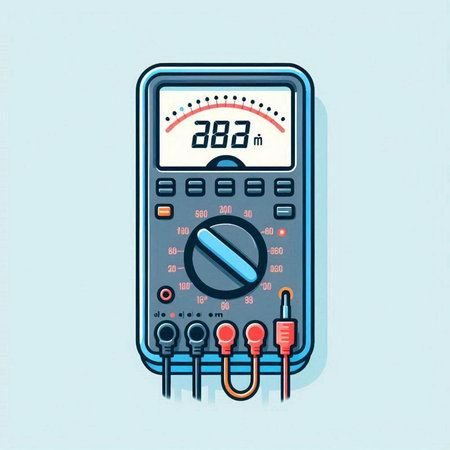 Digital multimeter. Vector illustration of digital multimeter in flat styleのイラスト素材