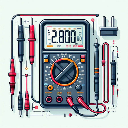 Electrical equipment. Digital multimeter. Vector illustration in flat styleのイラスト素材