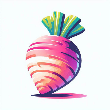 Radish vector illustration on white background. Vegetarian food design.のイラスト素材