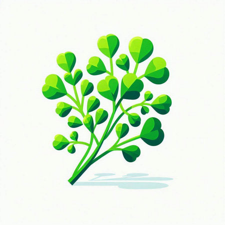 Green leaves on white background. Vector illustration of a green leaf.のイラスト素材