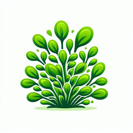 Green plant vector icon isolated on a white background. Vector illustration.のイラスト素材