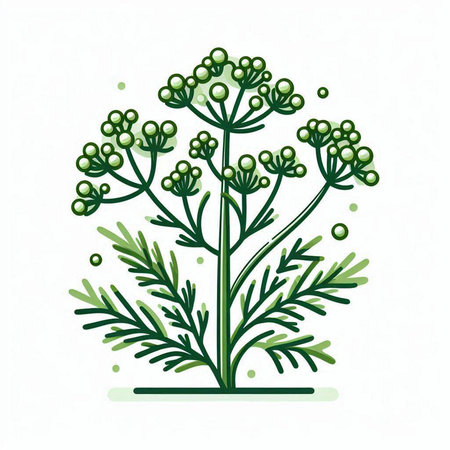 Dill. Hand drawn vector illustration isolated on a white background.のイラスト素材