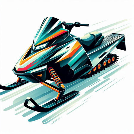 snowmobile on a white background, vector illustration, eps 10のイラスト素材