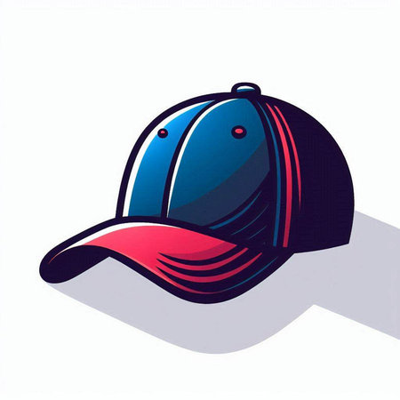 Baseball cap vector illustration. Isolated on white background. Vector illustration.のイラスト素材