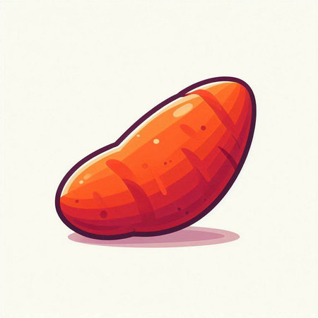 Illustration of a sweet potato on a white background. Vector illustrationのイラスト素材