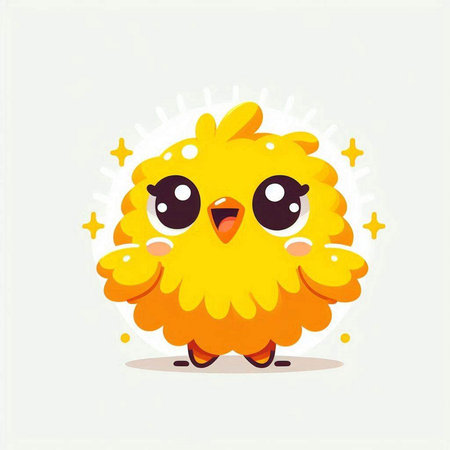 Cute cartoon chicken. Vector illustration isolated on a white background.のイラスト素材